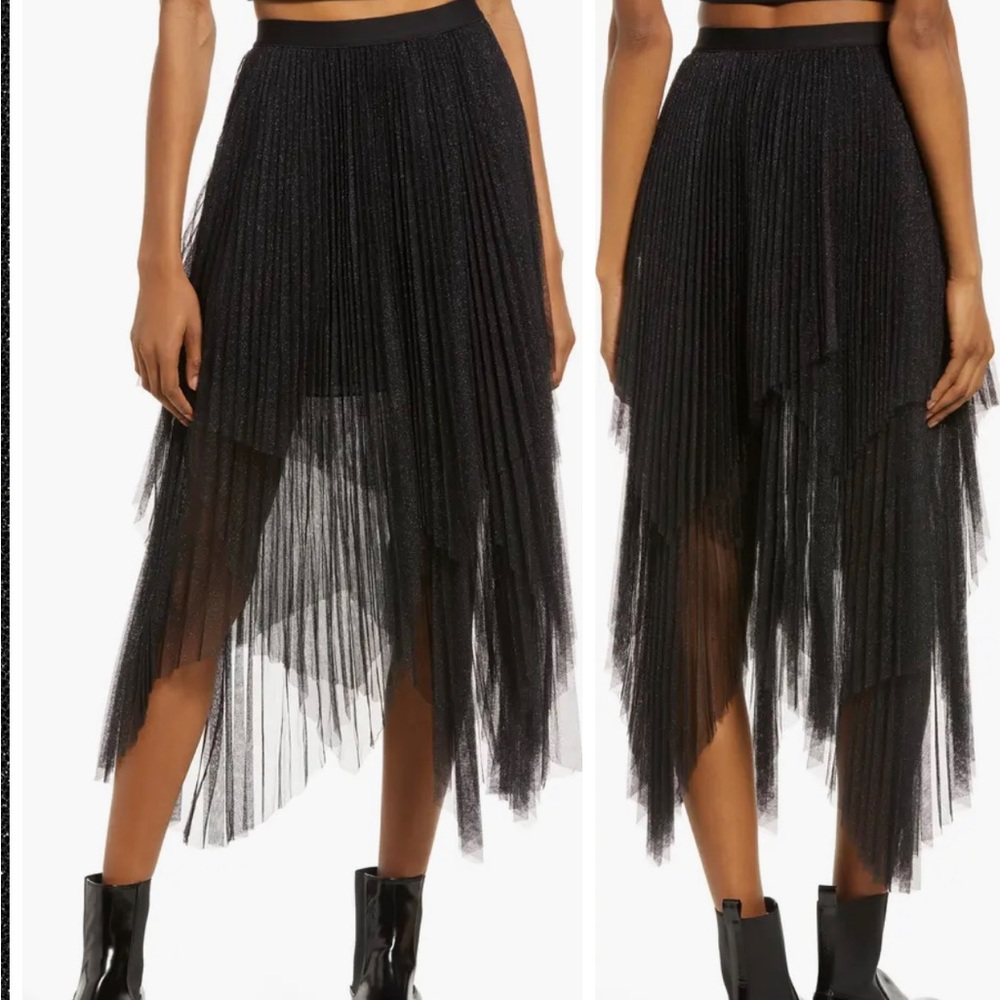 All Saints Veena Asymmetric Skirt black size 2 new never worn